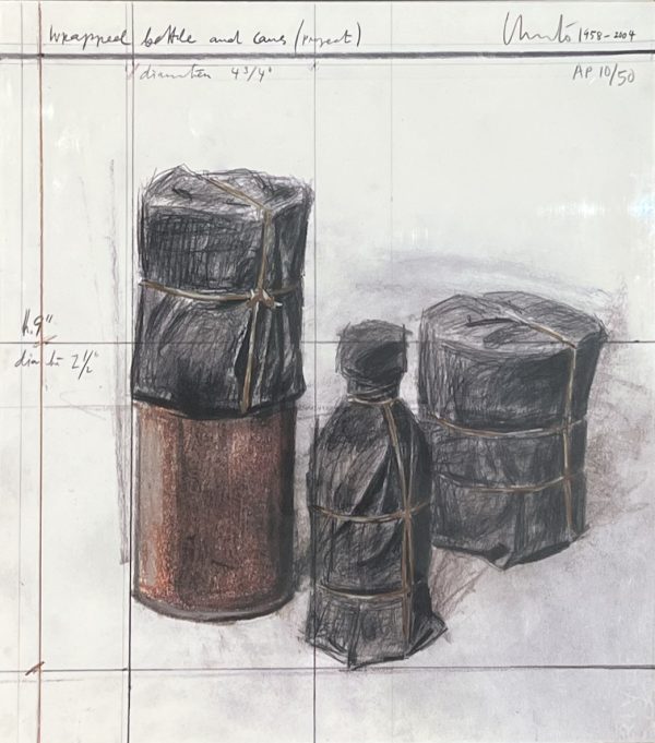 CHRISTO (1935-2020) - Wrapped bottle and cans ( project)