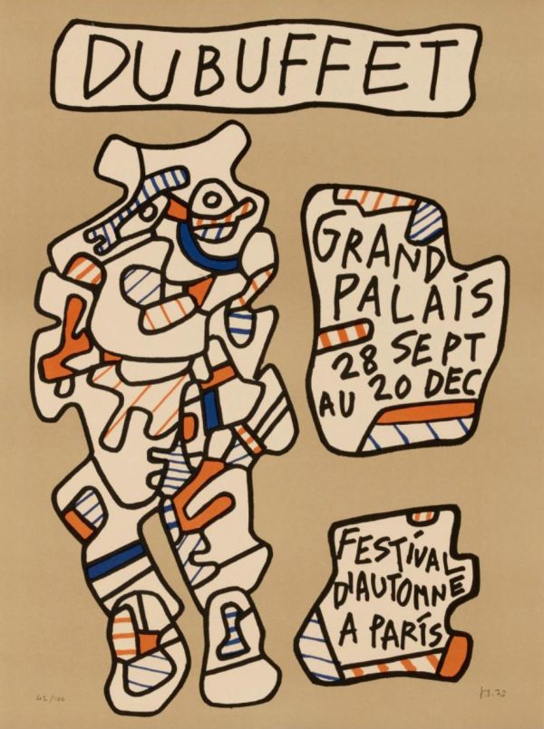 Jean Dubuffet (1901-1985) - Affiche lithographié pour l'exposition du Grand Palais - 1973