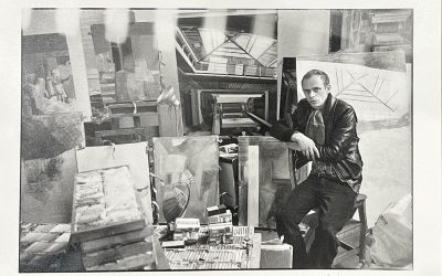Portrait de Sam Szafran dans son atelier, 1978.