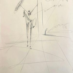 Don Quichotte à cheval, et porteur de croix.