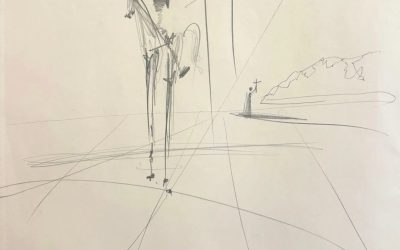 Don Quichotte à cheval, et porteur de croix.