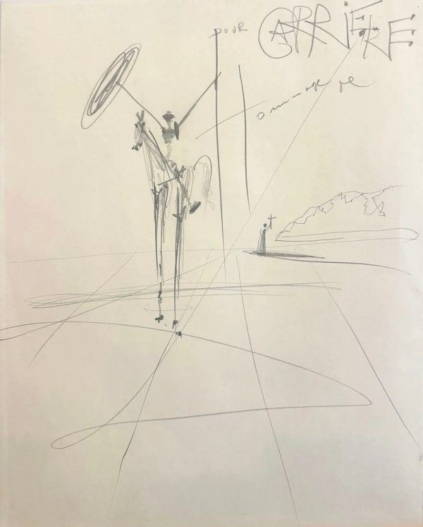 Don Quichotte à cheval, et porteur de croix.