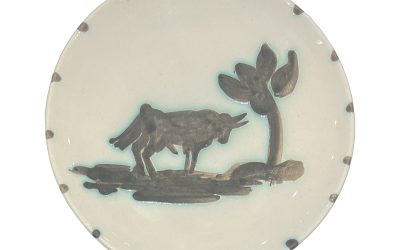 Assiette modèle Taureau sous l’arbre, 1952.