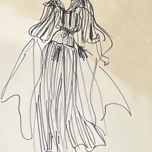 Dessin d’une robe, circa 1976