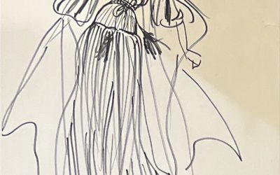 Dessin d’une robe, circa 1976