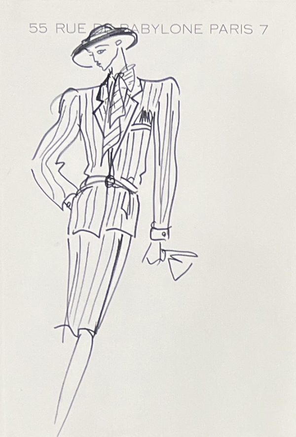 Dessin d’un tailleur jupe