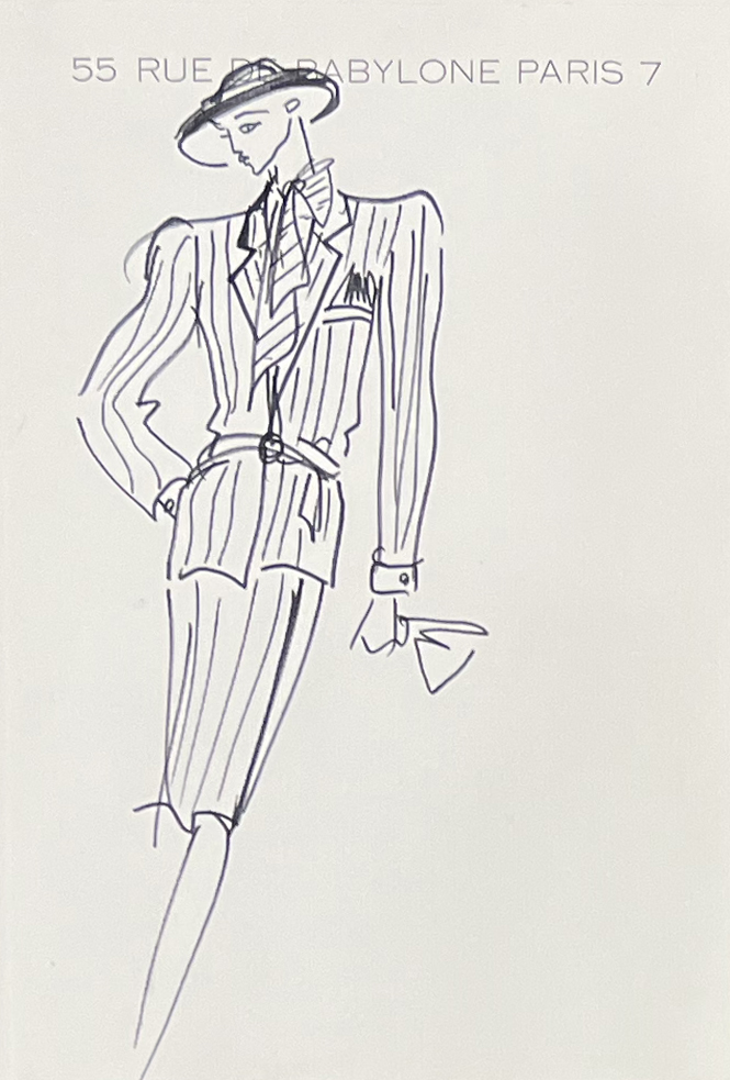 Dessin d’un tailleur jupe