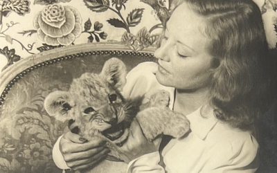 Tallulah Bankhead avec son lion Winston Churchill, 1941