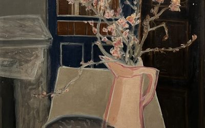 Nature morte au pichet rose