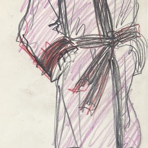 Croquis d'un manteau, circa 1990