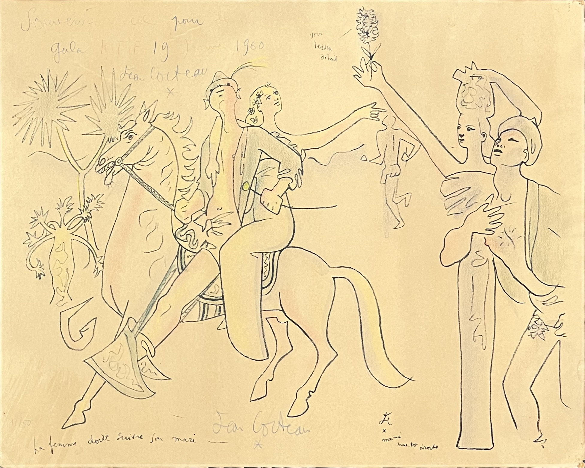 Lithographie Jean Cocteau