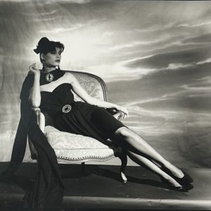 Epreuve argentique Horst P Horst Eva Evangelista Scherrer