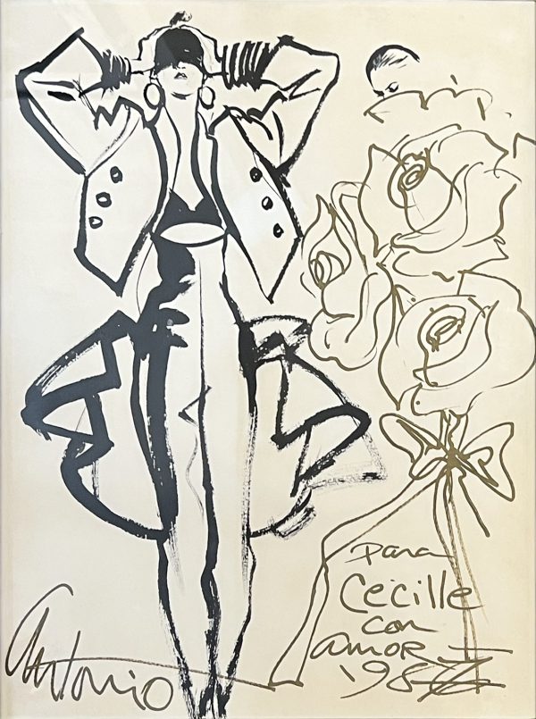Dessin original de mode Antonio Lopez