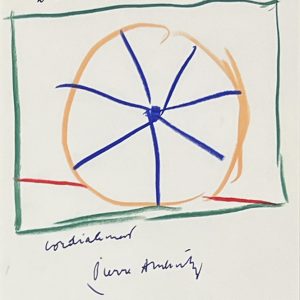pierre alechinsky, roue, 1971, dessin au pastel