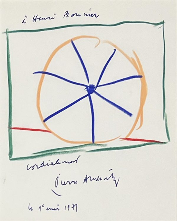 pierre alechinsky, roue, 1971, dessin au pastel