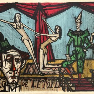 Bernard Buffet lithographie originale en couleurs ; mon cirque ; le cirque de l'étoile