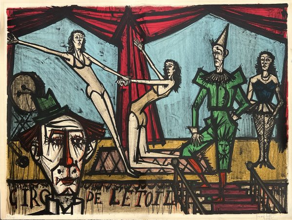 Bernard Buffet lithographie originale en couleurs ; mon cirque ; le cirque de l'étoile