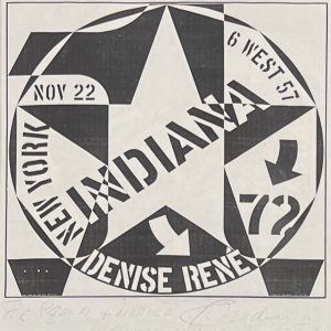robert indiana Affiche d'exposition Galerie Denise René, New York, 1972