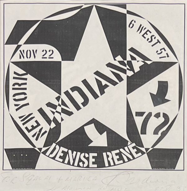 robert indiana Affiche d'exposition Galerie Denise René, New York, 1972