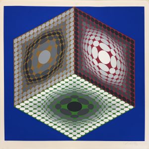 triboss, victor vasarely , sérigraphie , paris-tokyo, 1980