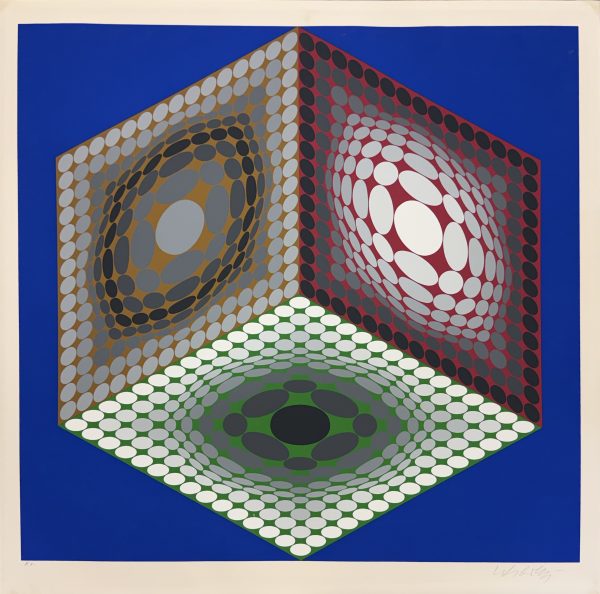 triboss, victor vasarely , sérigraphie , paris-tokyo, 1980
