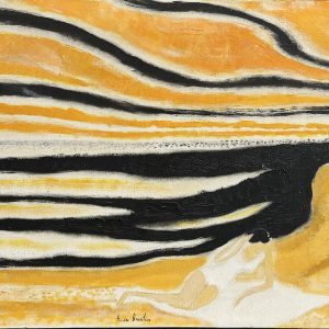 André Brasilier ; peintre francais ; huile sur toile ; œuvre originale ; soir a Oléron