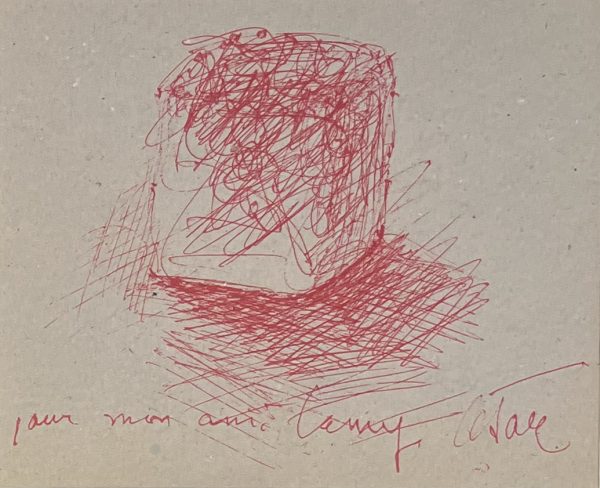 César ; César Baldaccini ; dessin original ; compression au stylo rouge ; Jean-Claude Lamy