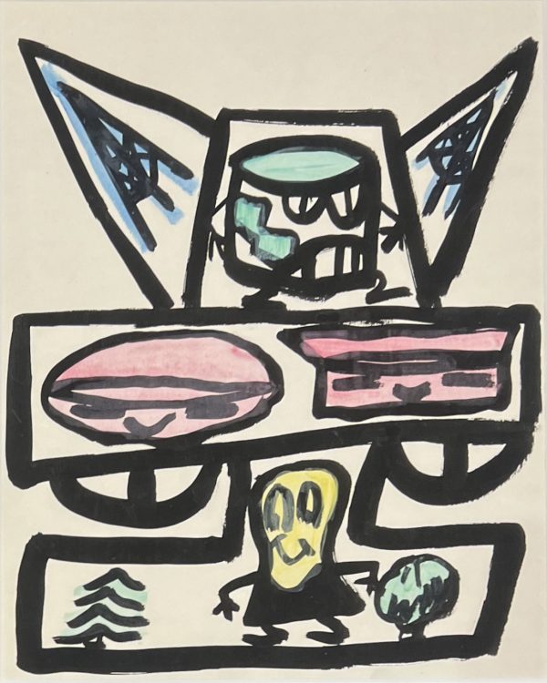 François Boisrond ; 1983 ; œuvre originale ; gouache et encre sur papier ; figuration libre