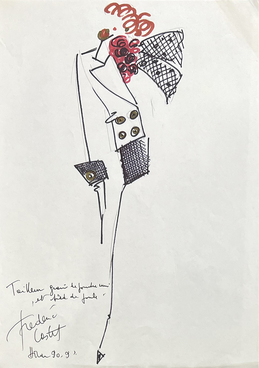 Frédéric Castet ; Christian Dior ; dessin de mode ; dessin original