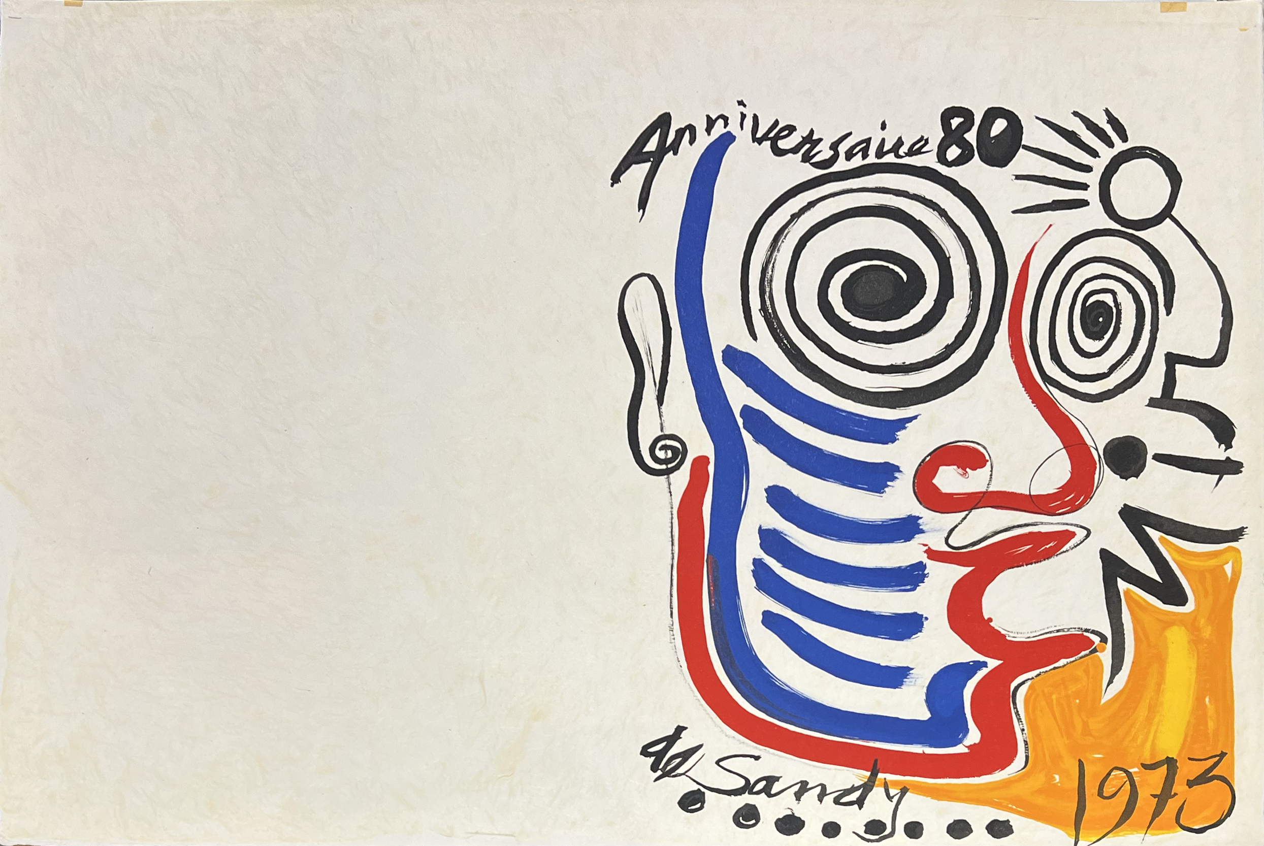 Alexander Calder ; lithographie sur papier japon ; Sandy ; anniversaire