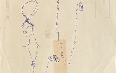 Croquis d’un collier avec lorgnon, circa 1990