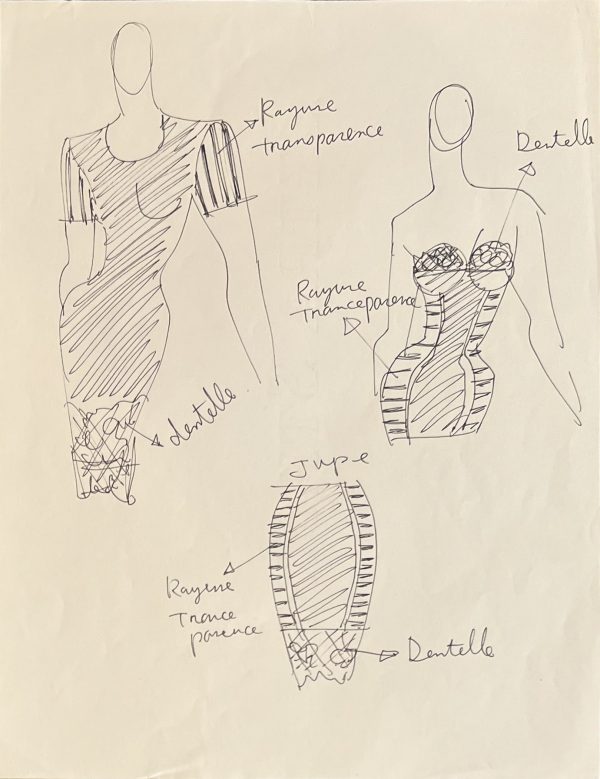 Jean-Paul Gaultier ; JPG ; Dessin original ; dessin de mode