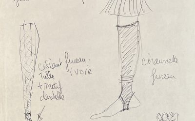 Croquis de collant et chaussette fuseaux,