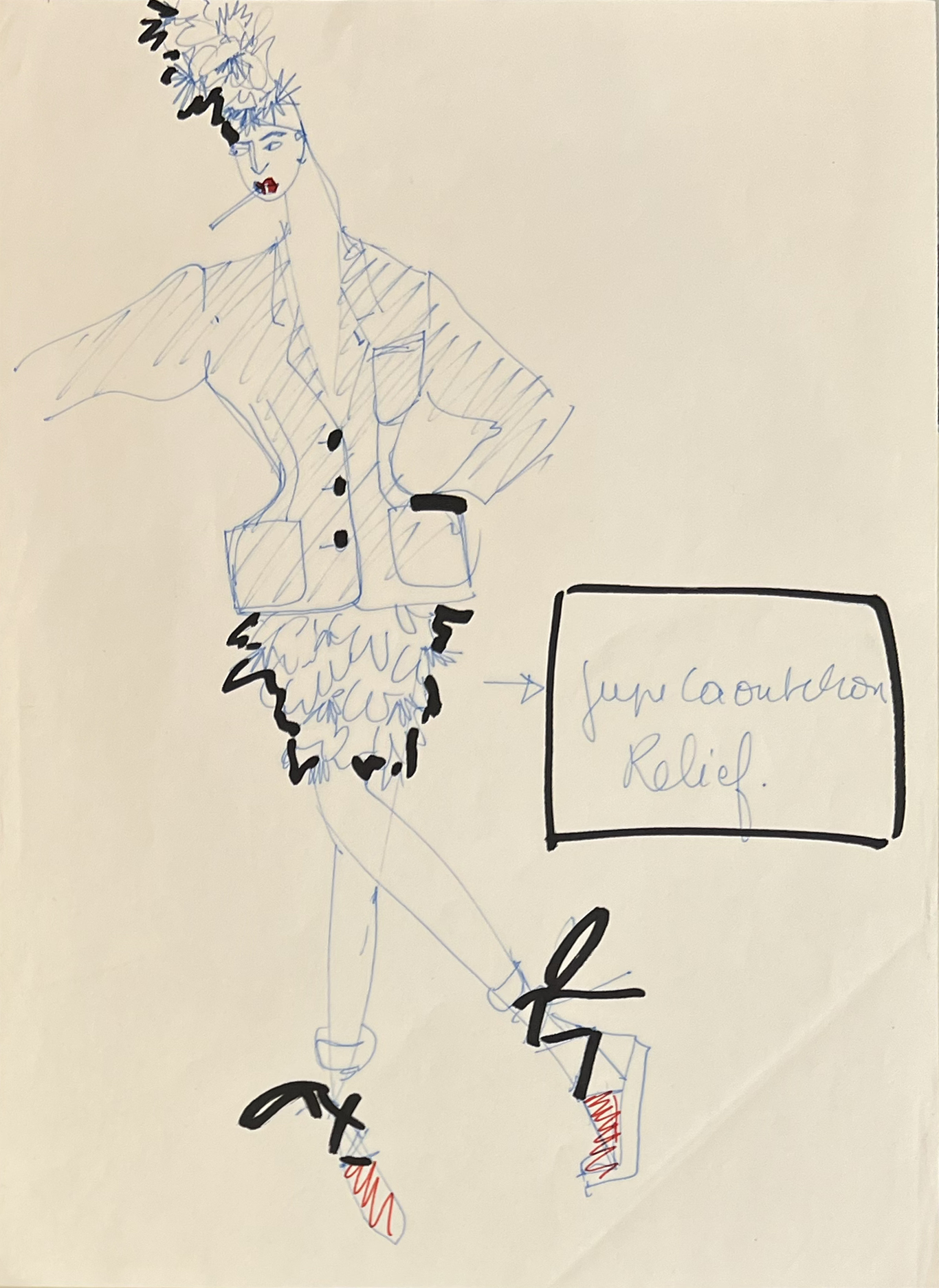 Jean-Paul Gaultier ; JPG ; Dessin de mode ; dessin original