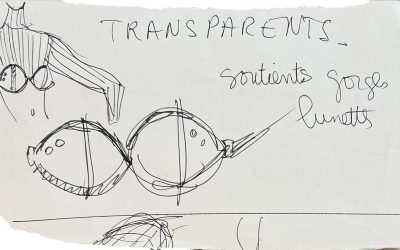 Croquis d’un haut soutien gorge lunettes,