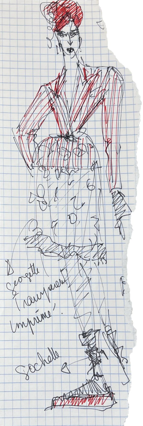 Jean-Paul Gaultier ; JPG ; Dessin original ; dessin mode