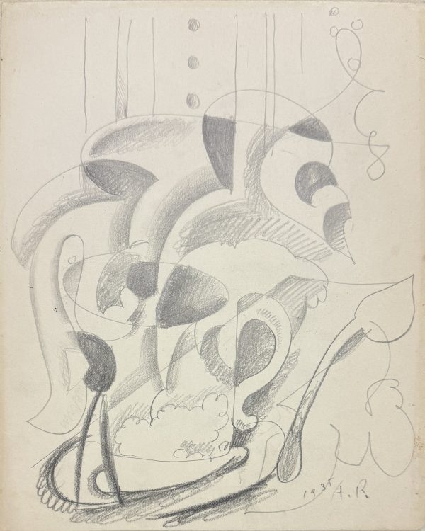 Alfred Reth ; composition cubiste ; 1935 ; dessin original