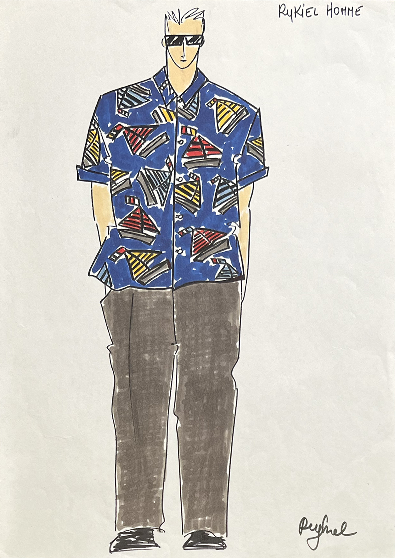 Sonia Rykiel ; dessin de mode ; dessin original